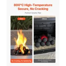 VEVOR 7.6 cm 15 Pcs Ceramic Fire Balls Round Fire Stones Reusable Lava Rocks