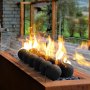 VEVOR Ceramic Fire Balls, 4 Inch 12 Pcs Round Fire Stones, Reusable Lava Rocks Indoor and Outdoor Use, Decorative Fire Pit Rocks for Propane/Gas Fireplace, Stove, Courtyard, Camping, Black