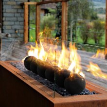 5 Inch 6 Pcs Ceramic Fire Balls Round Fire Stones Reusable Lava Rocks
