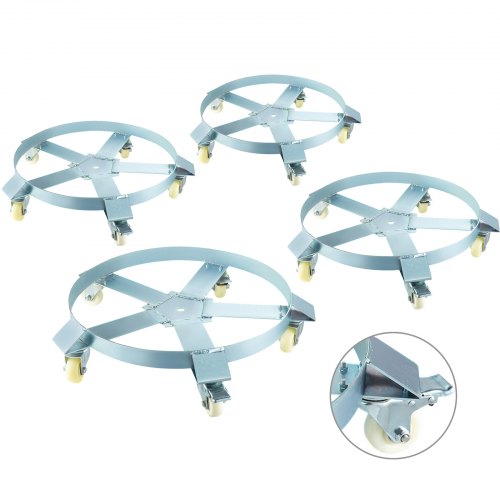 Drum Dolly 55 Gallon With 5 Swivel Casters 4pcs Easy Moving Steel Drum Cart