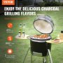 VEVOR 18" Céramique Barbecue Grill Fumeur Portable Ronde Extérieure Grille pour Patio