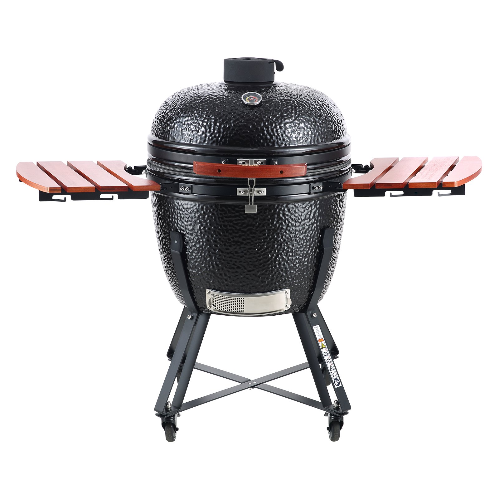 VEVOR Portable Charcoal Grill, Propane Gas Grills with Cover and Cart, Heavy Duty Stainless Steel BBQ Grill, Mini Smoker for Outdoor Cooking, Barbecue Camping, Picnic, and Backyard, Black