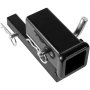 Adaptador de enganche VEVOR, extensor de enganche receptor de 1-1/4" a 2", elevador de enganche de remolque con elevación/descenso de 4", longitud de extensión de 6-1/2", capacidad de remolque de 4000 lb, incluye pasadores, perno y tuerca, color negro