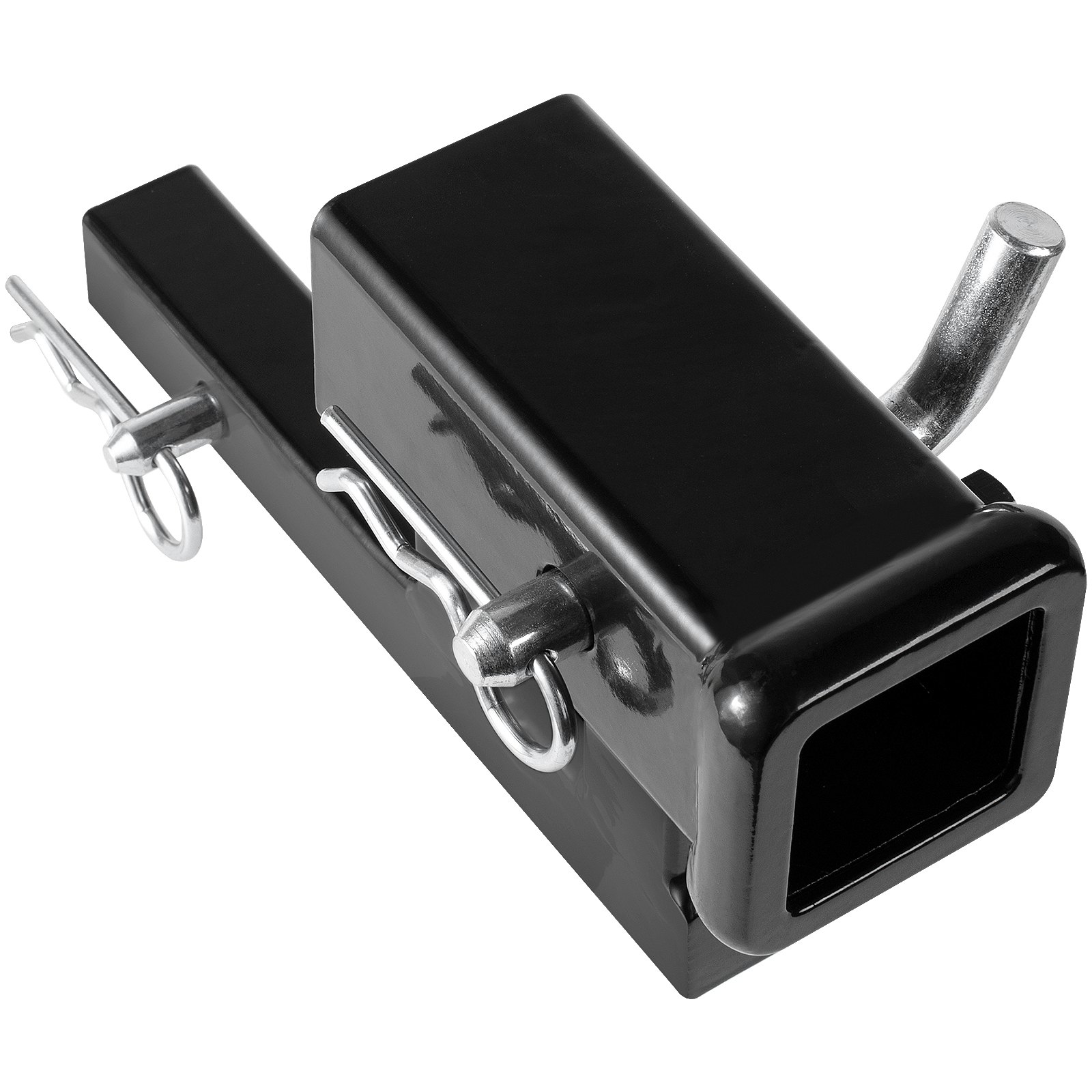 VEVOR Hitch Adapter, 1-1/4" to 2" Receiver Hitch Extender Extension, Trailer Hitch Riser with 4" Rise/Drop, 6-1/2" Extension Length, 4000 lbs Towing Capacity, Hitch Pins, Bolt and Nut Included, Black