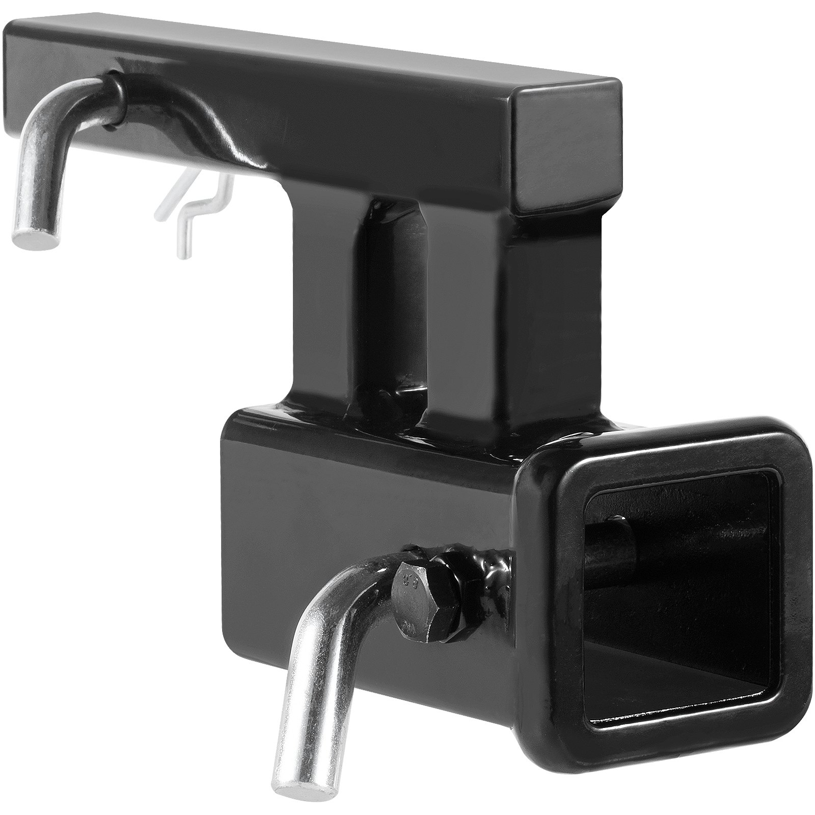 VEVOR Hitch Adapter, 1-1/4" to 2" Receiver Hitch Extender Extension, Trailer Hitch Riser with 4" Rise/Drop, 6-1/2" Extension Length, 4000 lbs Towing Capacity, Hitch Pins, Bolt and Nut Included, Black