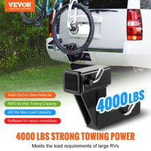 VEVOR Trailer Hitch Riser, for 2" Receiver with 6" Rise/Drop, Trailer Receiver Hitch Extender Extension Adapter, 7" and 9" Extension Length, 1814 kgs Max Towing Capacity, Hitch Pins Included, Black