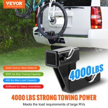 VEVOR Trailer Hitch Riser, for 2" Receiver with 6" Rise/Drop, Trailer Receiver Hitch Extender Extension Adapter, 7" and 9" Extension Length, 4000 lbs Max Towing Capacity, Hitch Pins Included, Black