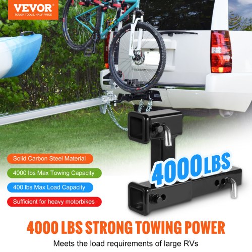 TCMT Dual 2" Trailer Hitch Receiver Extension – Rise/Drop Adapter For Bike Racks