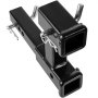 VEVOR Dual Hitch Extension, for 2" Trailer Hitch Receiver, Hitch Adapter Extender to 10" Max Adjustable Length, 7-1/2" Rise/Drop, 4000 lbs Towing Capacity, Hitch Pins, Bolt and Nut Kit Included, Black