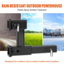 VEVOR Dual Hitch Extension, for 2" Trailer Hitch Receiver, Hitch Adapter Extender to 10" Max Adjustable Length, 7-1/2" Rise/Drop, 4000 lbs Towing Capacity, Hitch Pins, Bolt and Nut Kit Included, Black