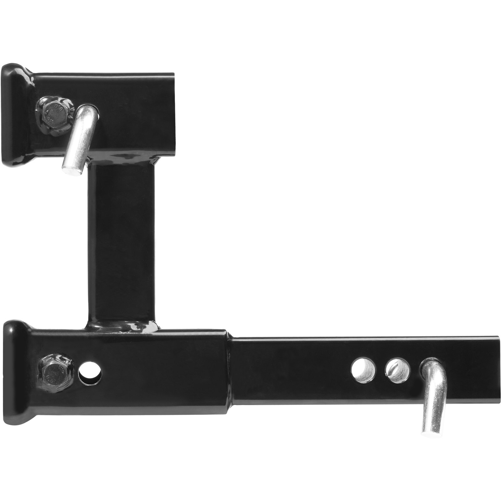 VEVOR Dual Hitch Extension, for 2" Trailer Hitch Receiver, Hitch Adapter Extender to 10" Max Adjustable Length, 7-1/2" Rise/Drop, 4000 lbs Towing Capacity, Hitch Pins, Bolt and Nut Kit Included, Black
