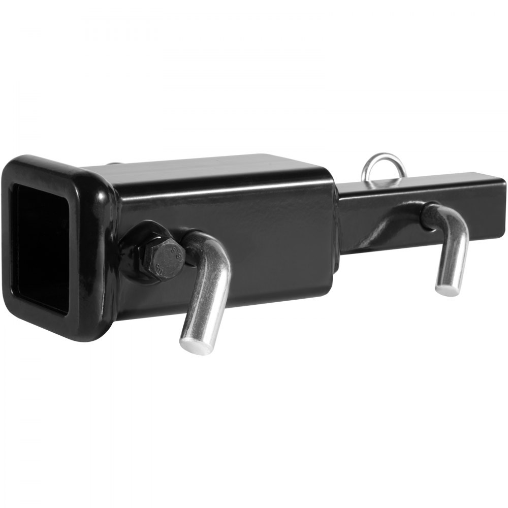 VEVOR Trailer Hitch Extender, 1-1/4" to 2" Receiver Hitch Adapter, Trailer Hitch Extension Tube Extender, 6" Extension Length, 4000 lbs Towing Capacity, Hitch Pins, Clips, Bolt and Nut Included, Black