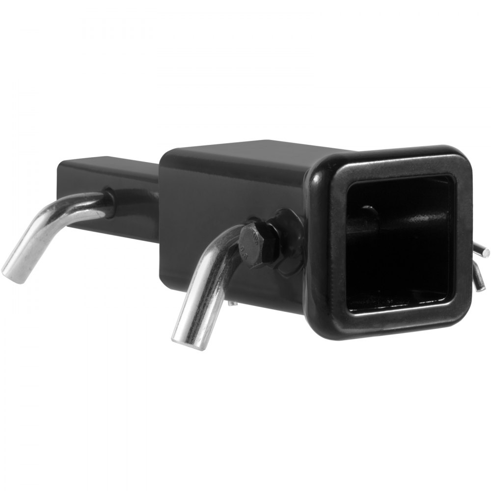 VEVOR Trailer Hitch Extender, 1-1/4" to 2" Receiver Hitch Adapter, Trailer Hitch Extension Tube Extender, 6" Extension Length, 4000 lbs Towing Capacity, Hitch Pins, Clips, Bolt and Nut Included, Black