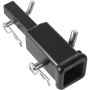 VEVOR Trailer Hitch Extender, 1-1/4" to 2" Receiver Hitch Adapter, Trailer Hitch Extension Tube Extender, 6" Extension Length, 4000 lbs Towing Capacity, Hitch Pins, Clips, Bolt and Nut Included, Black