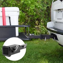 VEVOR Trailer Hitch Extender, 1-1/4" to 2" Receiver Hitch Adapter, Trailer Hitch Extension Tube Extender, 6" Extension Length, 4000 lbs Towing Capacity, Hitch Pins, Clips, Bolt and Nut Included, Black