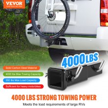 VEVOR Trailer Hitch Extender, Fits for 2" Receiver Hitch Adapter, Trailer Hitch Extension Tube Extender, 7" Extension Length, 4000 lbs Towing Capacity, Hitch Pins, Clips, Bolt and Nut Included, Black