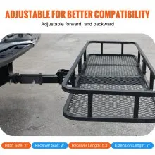 VEVOR Trailer Hitch Extension 2" Receiver Adapter Extender Tow 4000 lbs Capacity