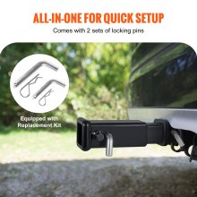 VEVOR Trailer Hitch Extension 2" Receiver Adapter Extender Tow 4000 lbs Capacity