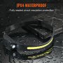VEVOR 2PCS Rechargeable Headlamp, 350 lumens 230° Wide Beam, 6 Lighting Modes IPX4 Waterproof LED Head Lamp, with Motion Sensor for Camping, Hiking, Running, Repairing, Fishing, Cycling