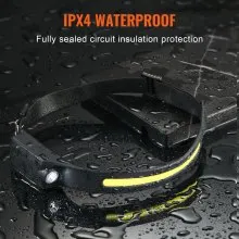 Linterna frontal recargable VEVOR 2 piezas, 350 lúmenes, haz ancho de 230°