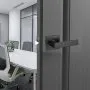 VEVOR Passage Door Handle, 1 Pack Matte Black Door Lever, Left or Right Handing Reversible Lever Non-Locking, 45° Rotation to Open, Universal Square Interior for Hallways, Closets, Meeting Spaces