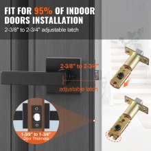 Passage Door Handle 1 Pack Matte Black Door Lever Interior Reversible Lever