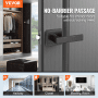 Passage Door Handle 5 Pack Matte Black Door Lever Interior Reversible Lever