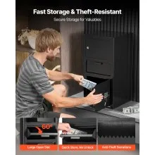 VEVOR 3.6 Cubic Feet Drop Safe Large Capacity 3 Tiers Drop Slot Safe Box Black