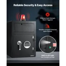 VEVOR 1.2 Cubic Feet Drop Safe Large Capacity 2 Tiers Drop Slot Safe Box Black