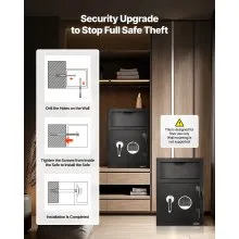 VEVOR 1.2 Cubic Feet Drop Safe Large Capacity 2 Tiers Drop Slot Safe Box Black