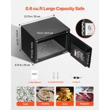VEVOR 0.6 Cubic Feet Drop Safe with a Front Lock Slot Password & Turn Knob Black