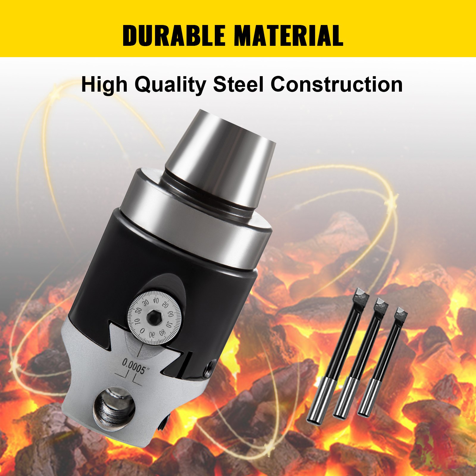 VEVOR 75mm boring head with R8 shank 12 pcs metric boring bar