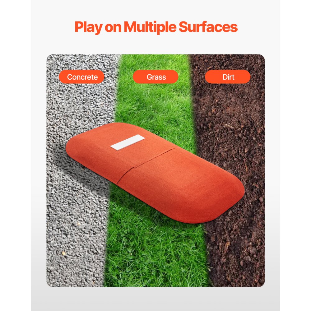 VEVOR Pitching Mound, Portable Baseball Game Mound, 107 in Indoor Outdoor Pitching Practice and Training Equipment, Softball Pitching Aids with Antifade Turf and Pitching Rubber