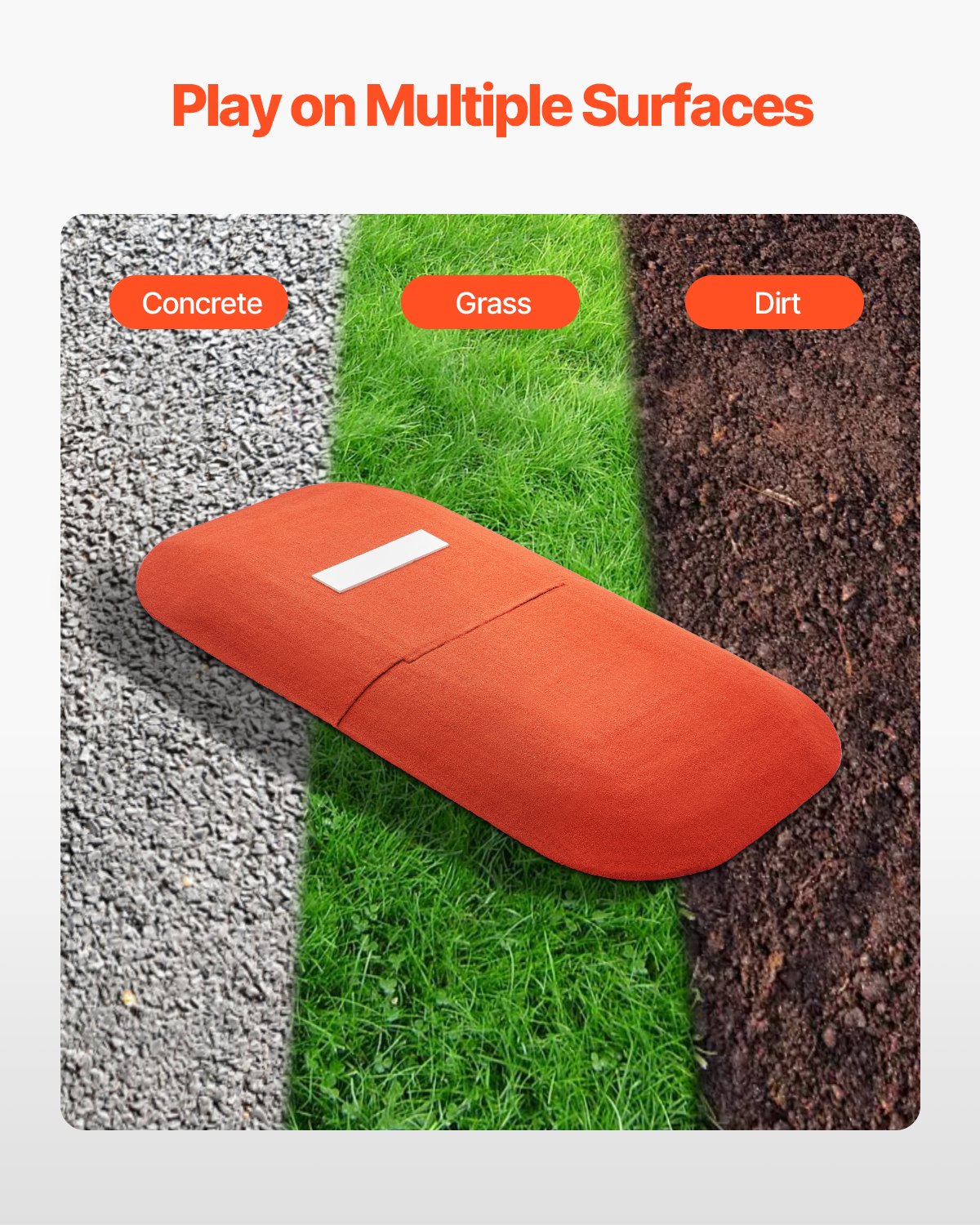VEVOR Pitching Mound, Portable Baseball Game Mound, 107 in Indoor Outdoor Pitching Practice and Training Equipment, Softball Pitching Aids with Antifade Turf and Pitching Rubber