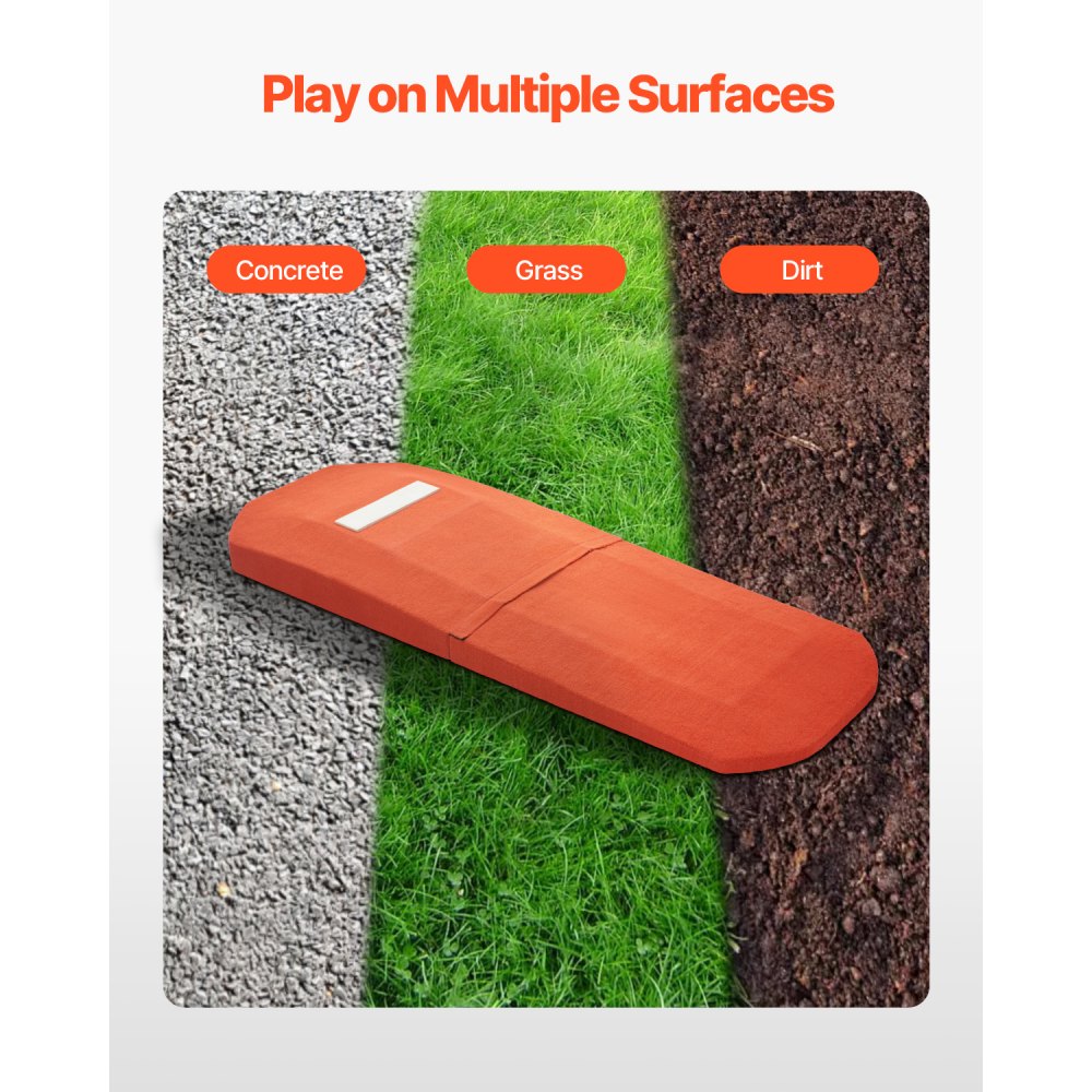 VEVOR Pitching Mound, Portable Baseball Game Mound, 127 in Indoor Outdoor Pitching Practice and Training Equipment, Softball Pitching Aids with Antifade Turf and Pitching Rubber