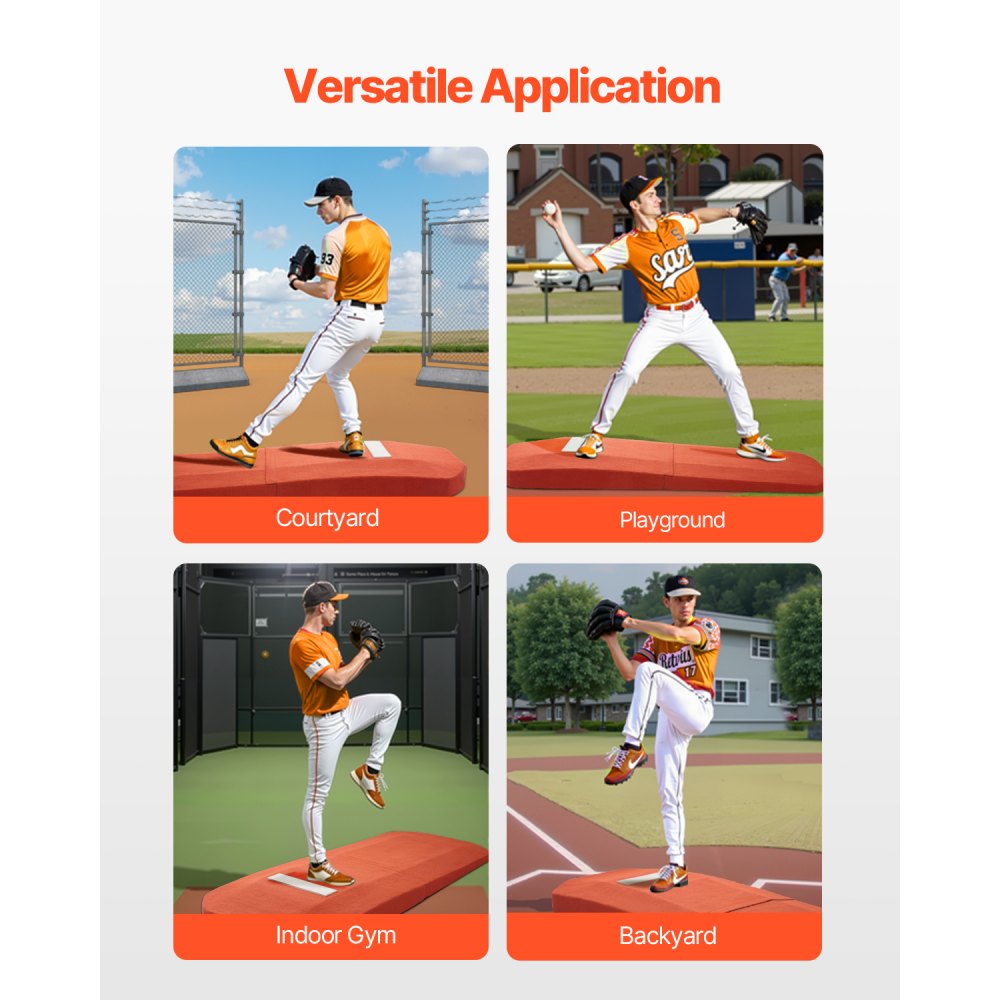 VEVOR Pitching Mound, Portable Baseball Game Mound, 127 in Indoor Outdoor Pitching Practice and Training Equipment, Softball Pitching Aids with Antifade Turf and Pitching Rubber