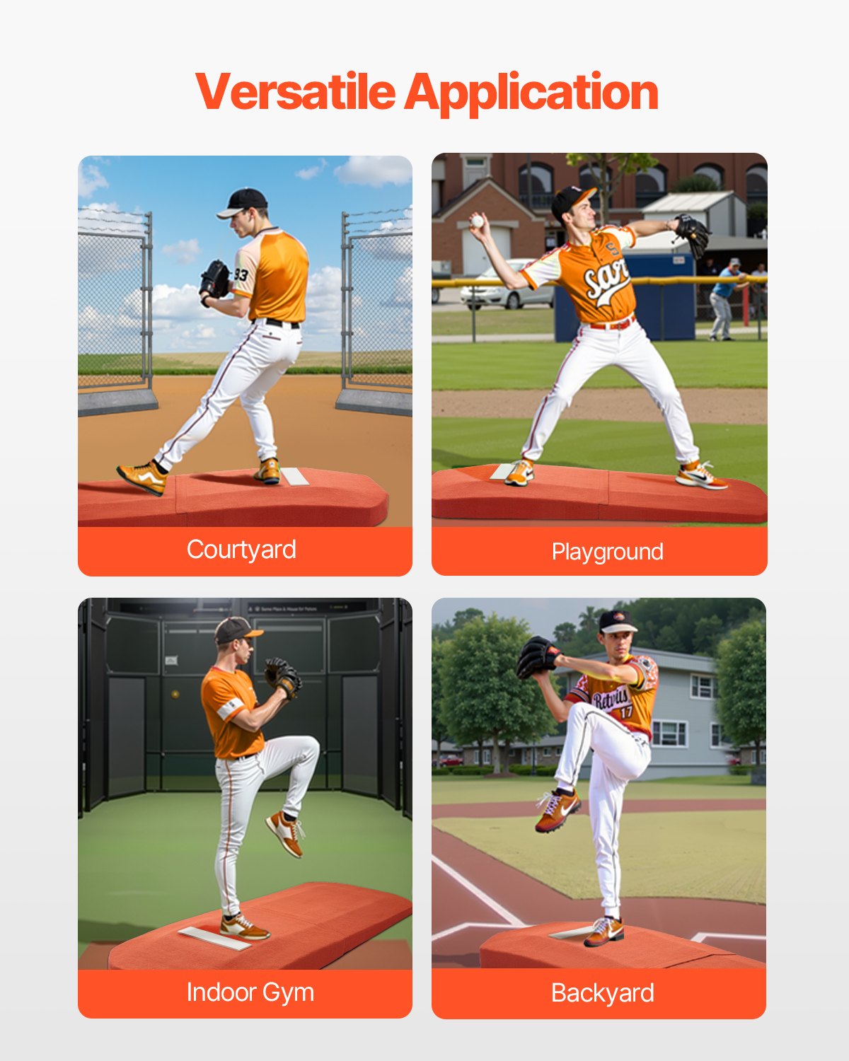 VEVOR Pitching Mound, Portable Baseball Game Mound, 127 in Indoor Outdoor Pitching Practice and Training Equipment, Softball Pitching Aids with Antifade Turf and Pitching Rubber