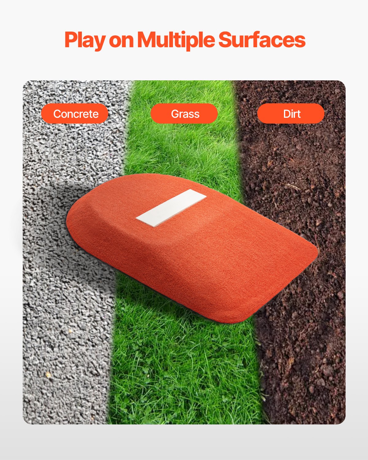 VEVOR Pitching Mound, Portable Baseball Game Mound, 42 in Indoor Outdoor Pitching Practice and Training Equipment, One-Piece Softball Pitching Aids with Antifade Turf and Pitching Rubber