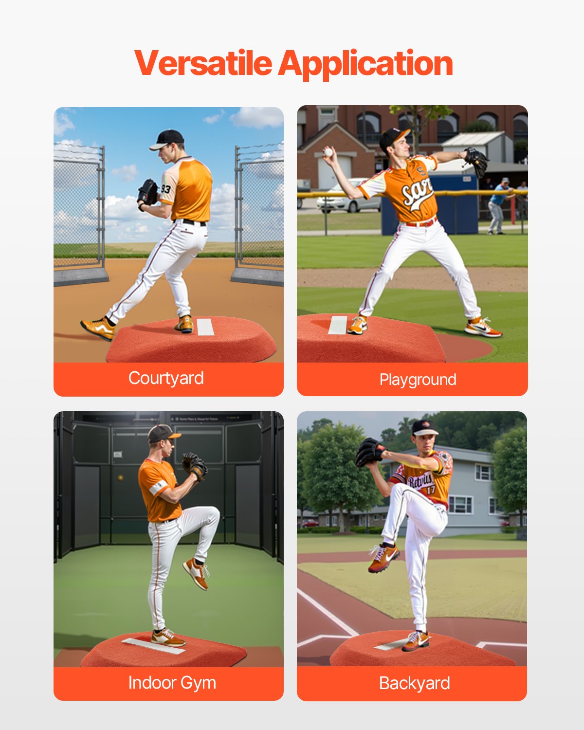 VEVOR Pitching Mound, Portable Baseball Game Mound, 42 in Indoor Outdoor Pitching Practice and Training Equipment, One-Piece Softball Pitching Aids with Antifade Turf and Pitching Rubber