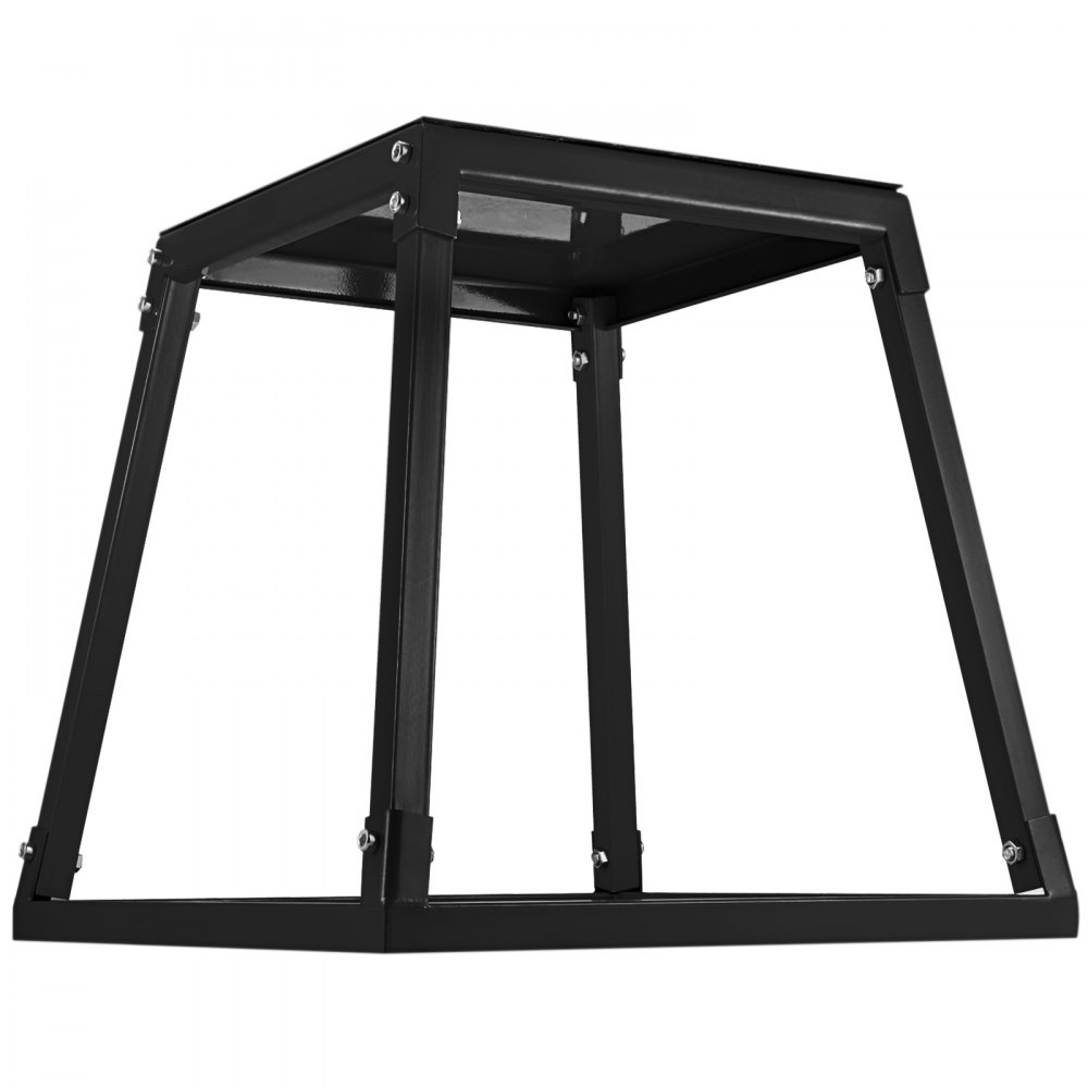 sturdy VEVOR plyometric box with black metal frame for fitness training.