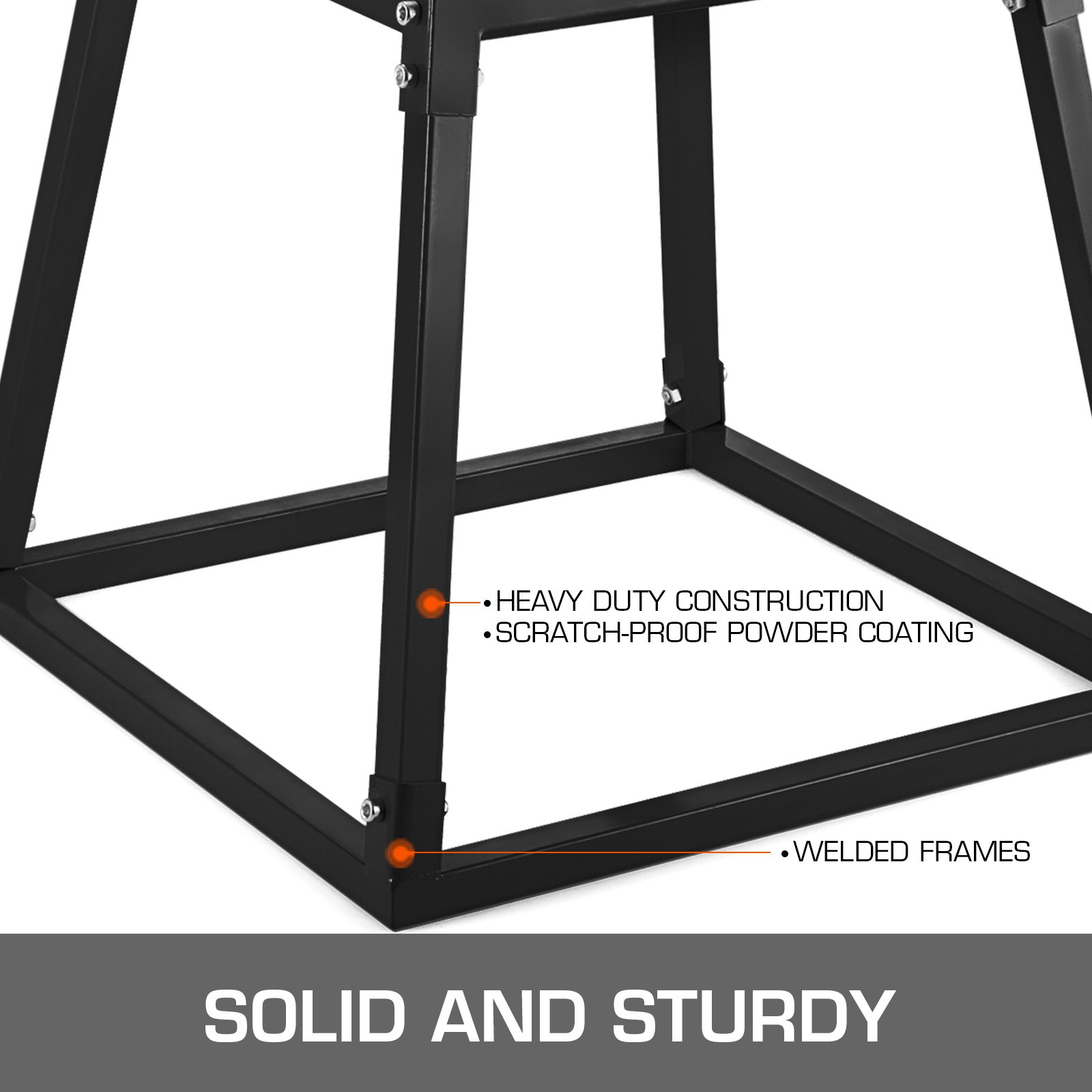 VEVOR plyometric box with heavy duty construction and scratch-proof powder coating.
