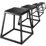 Sets of 4 Fitness Black Plyometric Platform Boxes- 30cm,45cm,60cm,76cm