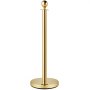 VEVOR Velvet Ropes and Posts, 5 ft/1.5 m Red Rope, Stainless Steel Gold Stanchion with Ball Top, Red Crowd Control Barrier Used for Theaters, Party, Wedding, Exhibition, Ticket Offices 4 packSets