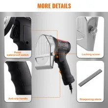 VEVOR Electric Shawarma Knife, 80W Professional Turkish Kebab Knife, Commercial Stainless Steel Gyro Cutter, Doner Kebab Meat Slicer with 2 Blades, Φ4"/100mm Blade Diameter, 0-8mm Adjustable Thickness