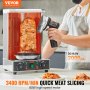 VEVOR Electric Shawarma Knife, 80W Cordless Battery Professional Turkish Knife, Commercial Stainless Steel Gyro Cutter, Doner Kebab Meat Slicer with 2 Blades, Φ4"/100mm, 0-8mm Adjustable Thickness