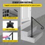 VEVOR 1-2 Step Handrail, Black Steel Railing for Steps 330LBS Capacity Stair Handrail Baking Varnish Metal Handrail for Stairs Stylish Handrails for Outdoor Steps with Expansion Bolts & Drill Bit