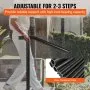 VEVOR 3Ft Step Railing, Iron Stair Handrail Floor Mounted Sturdy Black Arched Handrails for Outdoor Indoor Steps Fits 2 to 3 Steps