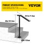 VEVOR 1-3 Step Handrail Railing for Steps Steel 150 kg Capacity with Screw Kit