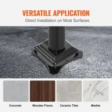 VEVOR Handrail, 1-3 Step Black Steel Railing for Steps 330LBS Capacity Stair Handrail  Baking Varnish Metal Handrail for Stairs Stylish Handrails for Outdoor Steps with Expansion Bolts & Drill Bit