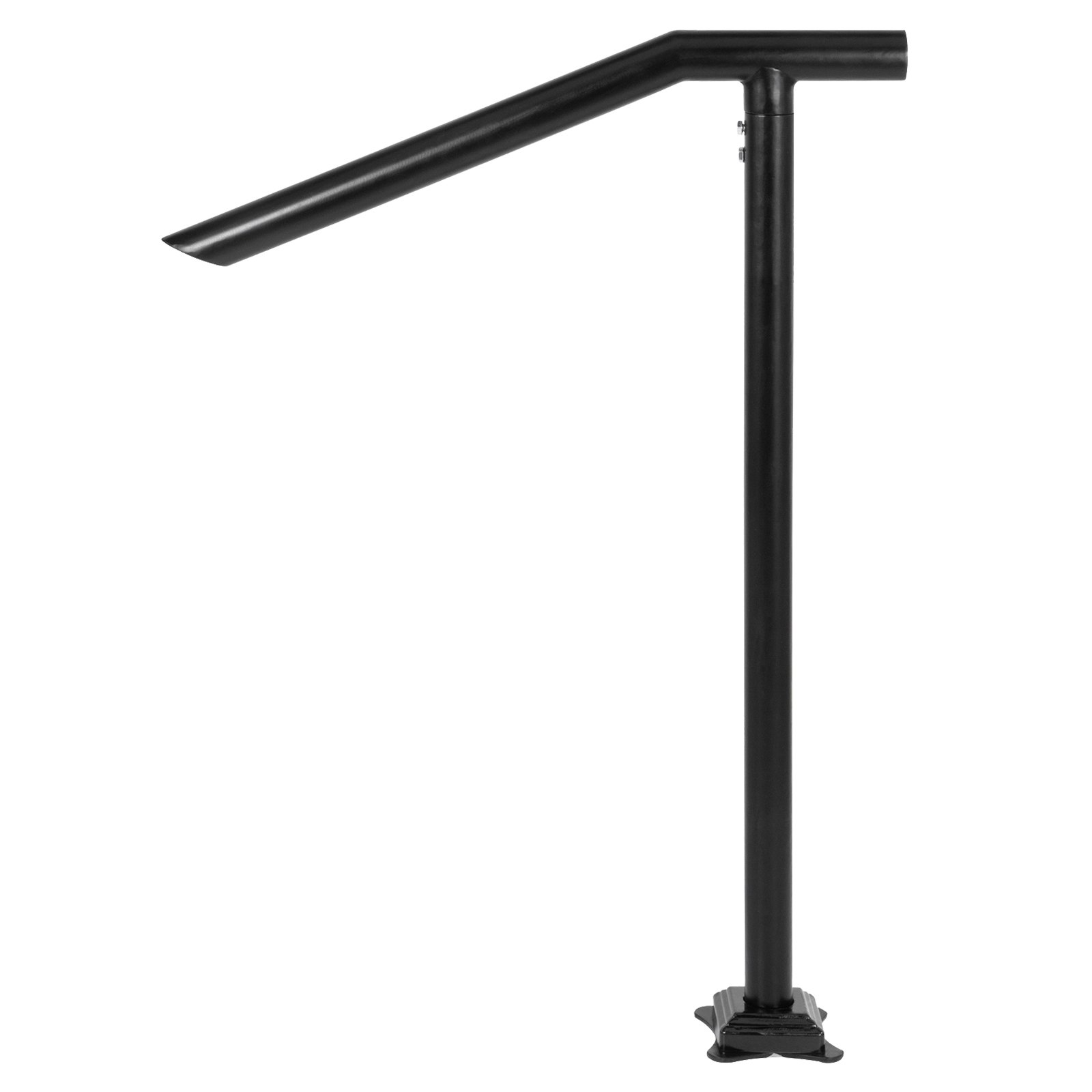 black VEVOR step railing with sturdy base and angled handle.